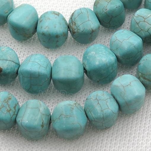 green Magnesite Turquoise lantern beads