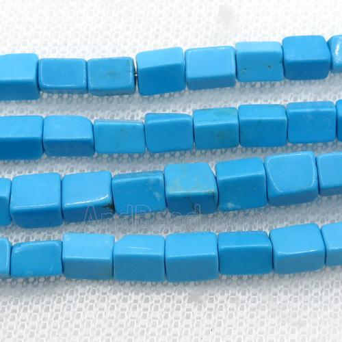 blue Magnesite Turquoise cuboid beads