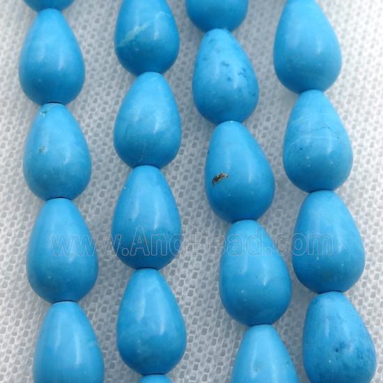Magnesite Turquoise teardrop beads