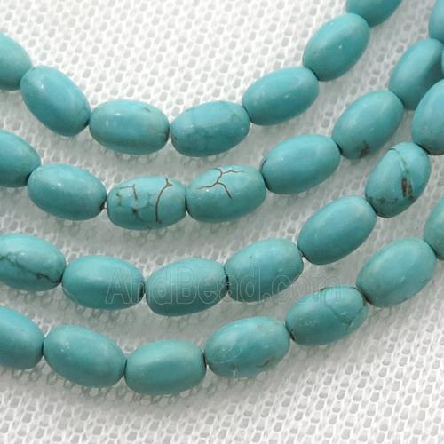 green Magnesite Turquoise barrel beads
