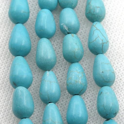 Magnesite Turquoise teardrop beads