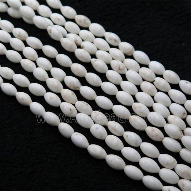 white Magnesite Turquoise rice beads