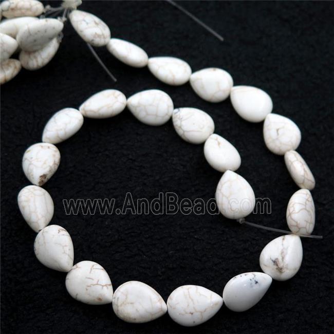 white Magnesite Turquoise beads, teardrop