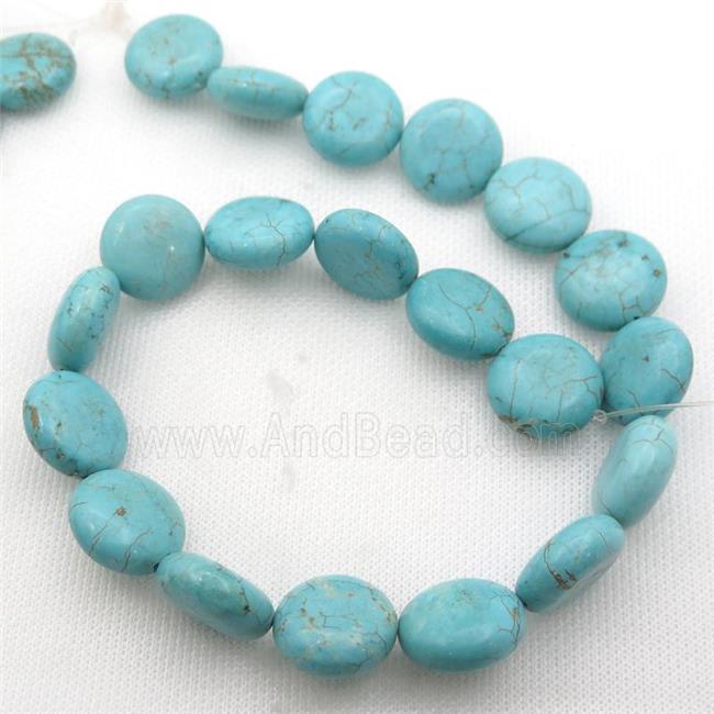 Magnesite Turquoise coin beads, circle
