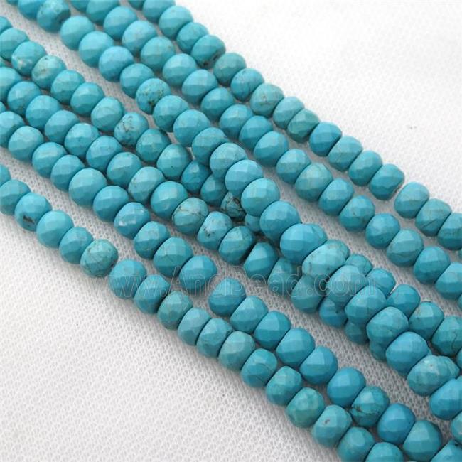 Magnesite Turquoise beads, faceted rondelle