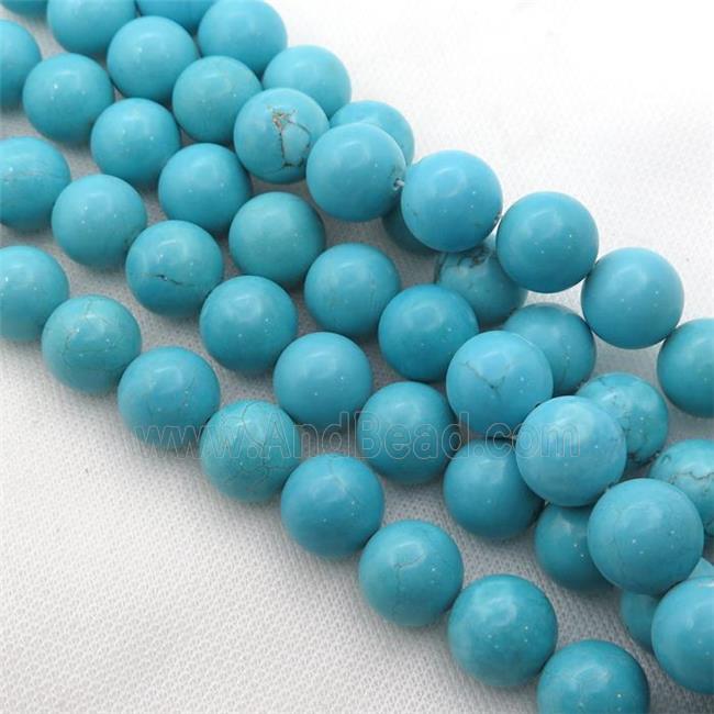 blue Magnesite Turquoise beads, round