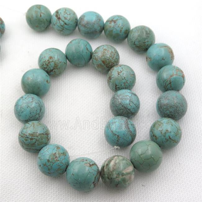 round Magnesite Turquoise beads, green