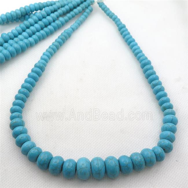 Synthetic Turquoise graduated beads, rondelle