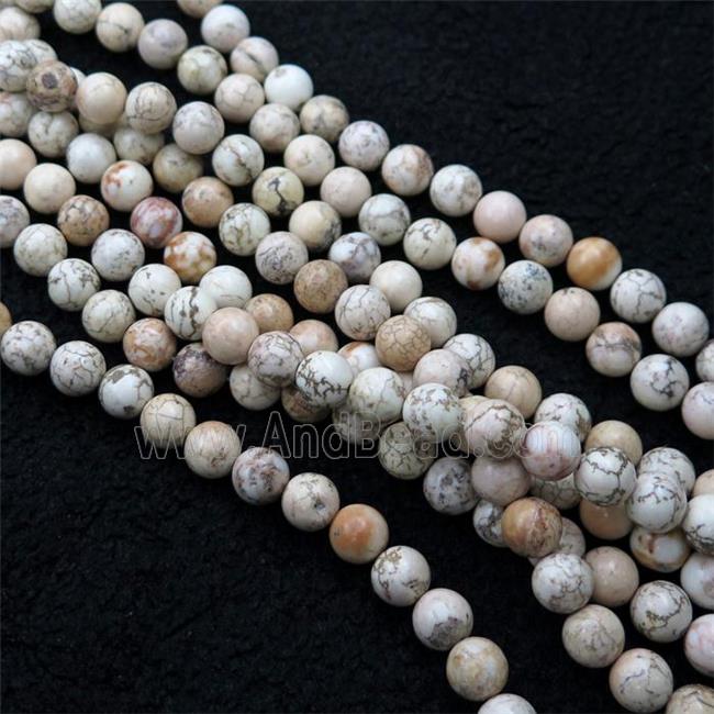 white Magnesite Turquoise round beads