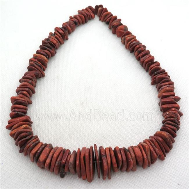 orange Magnesite Turquoise graduated beads, freeform