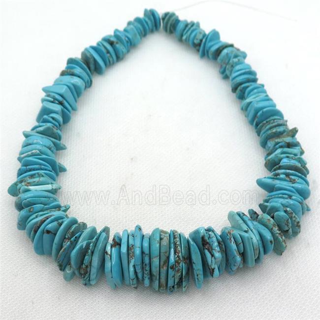 blue Magnesite Turquoise graduated beads, freeform