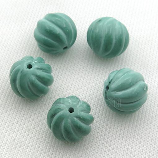 green Sinkiang Turquoise beads, lantern