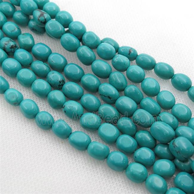 teal Sinkiang Turquoise beads, freeform