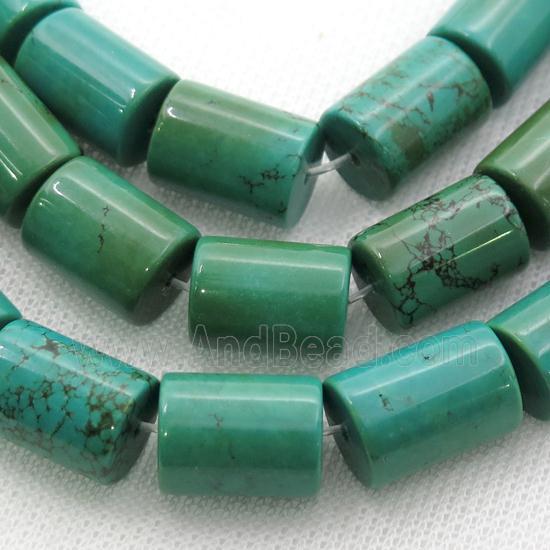 green Sinkiang Turquoise column beads