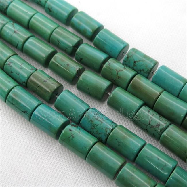 green Sinkiang Turquoise column beads