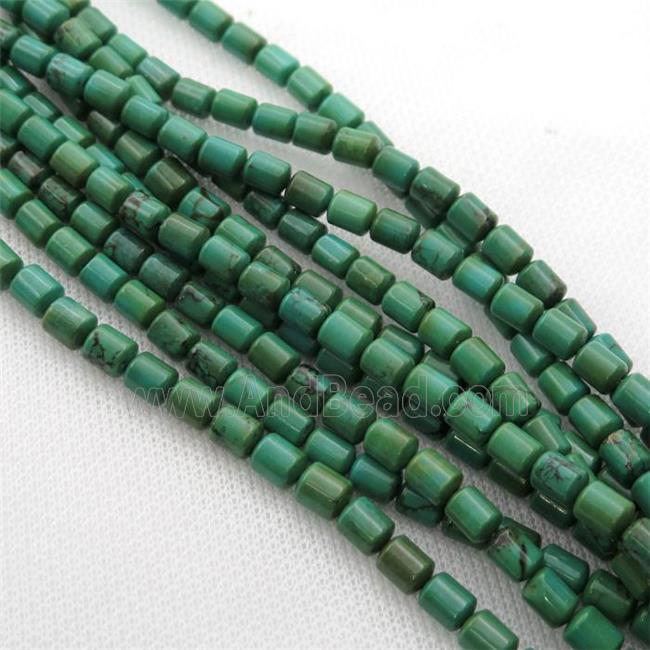 Sinkiang Turquoise tube beads, green