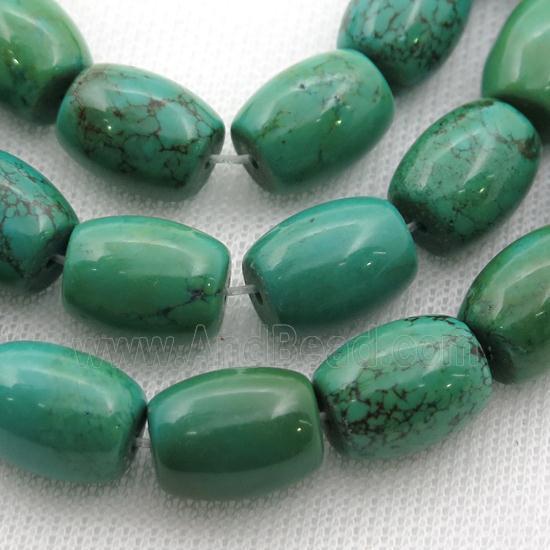 green Sinkiang Turquoise barrel beads