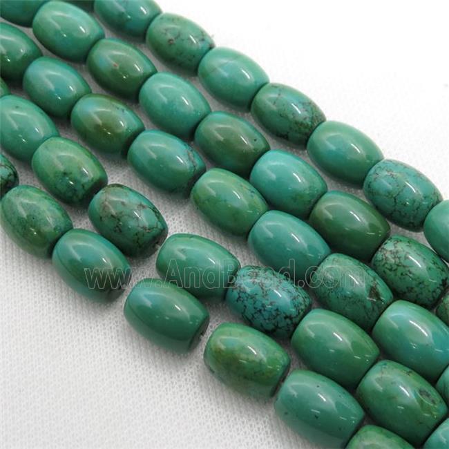 green Sinkiang Turquoise barrel beads
