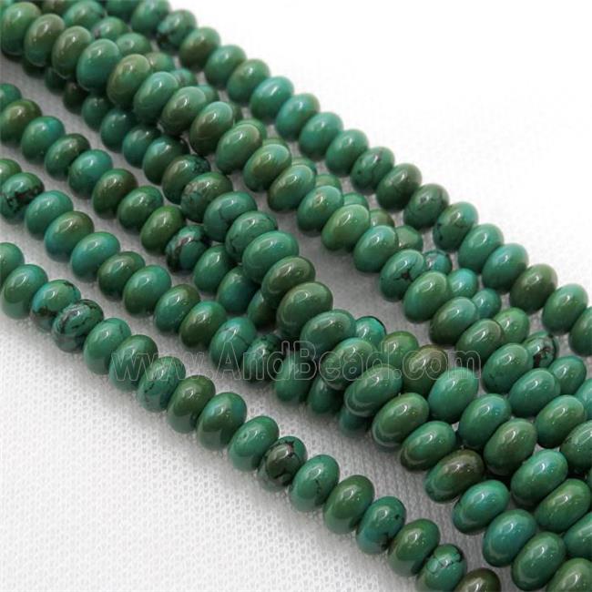 green Sinkiang Turquoise rondelle beads