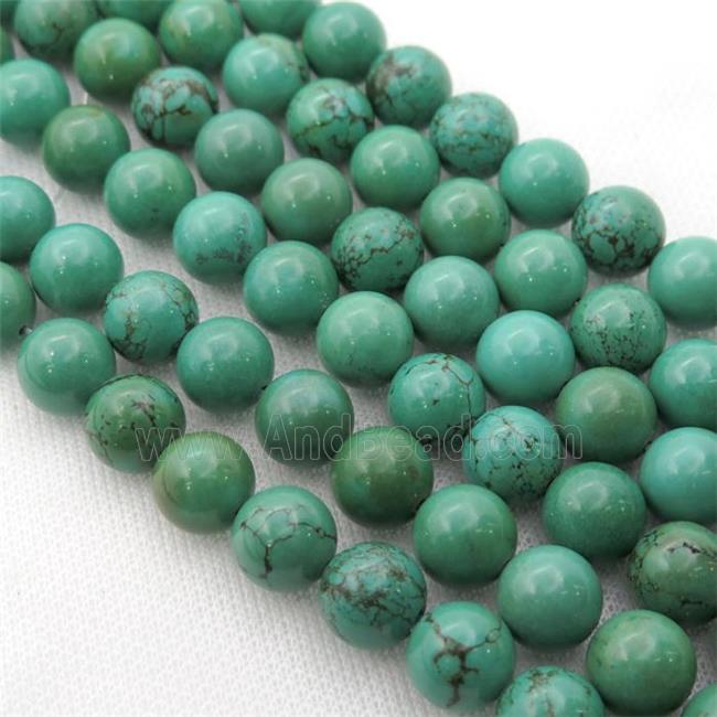 green Sinkiang Turquoise round Beads