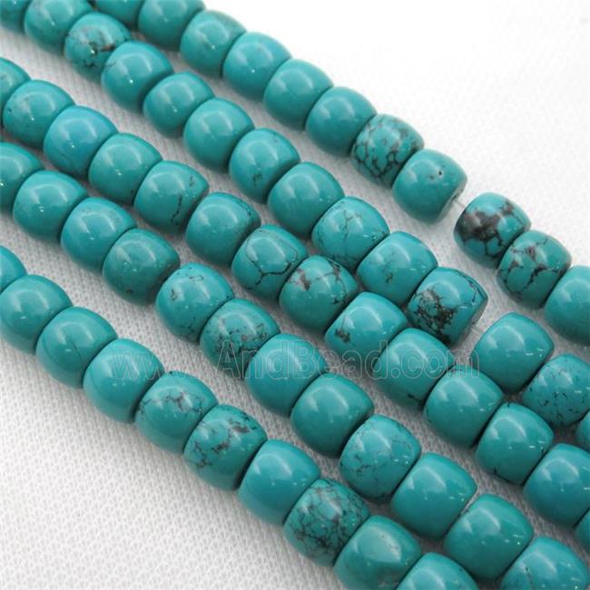 blue Sinkiang Turquoise barrel beads