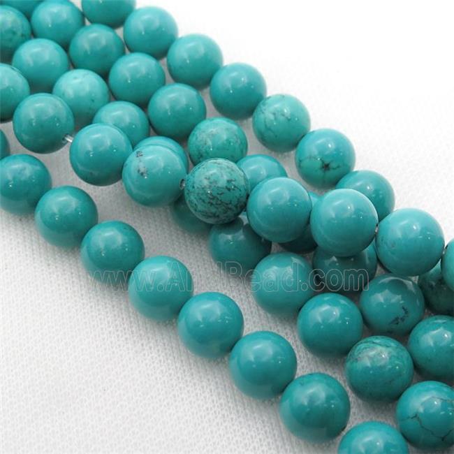 teal Sinkiang Turquoise round beads