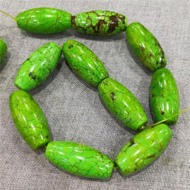 green Magnesite Turquoise barrel beads