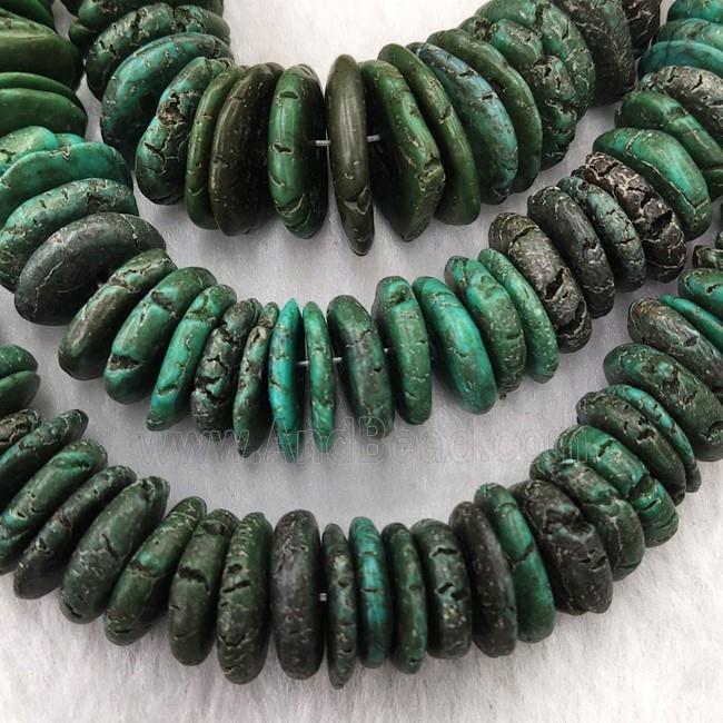 green Synthetic Turquoise graduated heishi beads