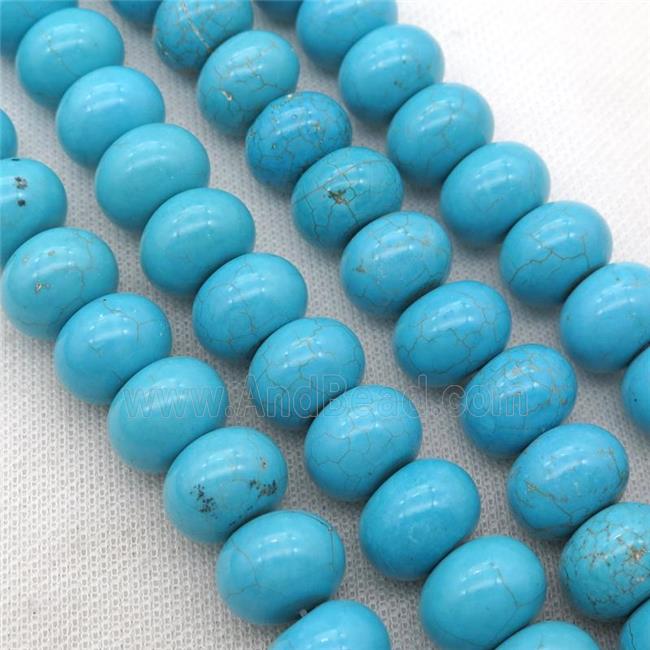 blue Assembled Turquoise Rondelle Beads