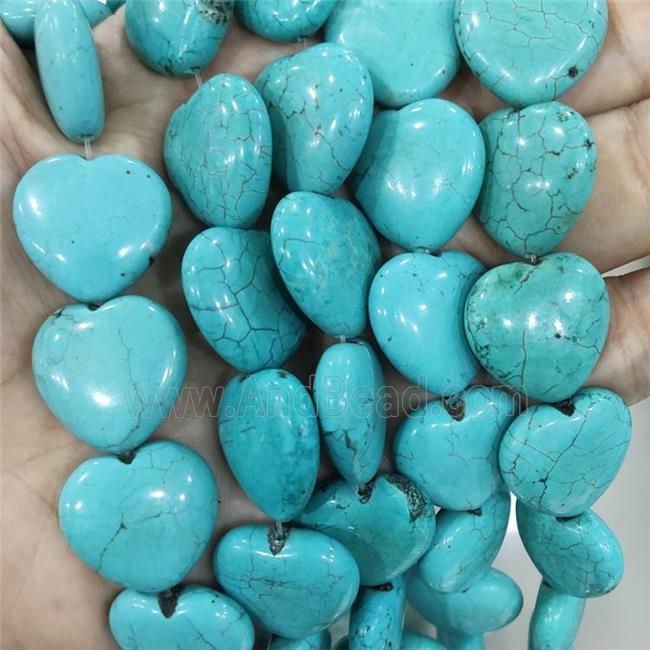 Magnesite Turquoise Heart Beads
