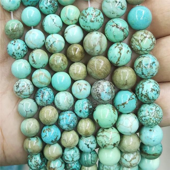 Magnesite Turquoise Beads Green Smooth Round
