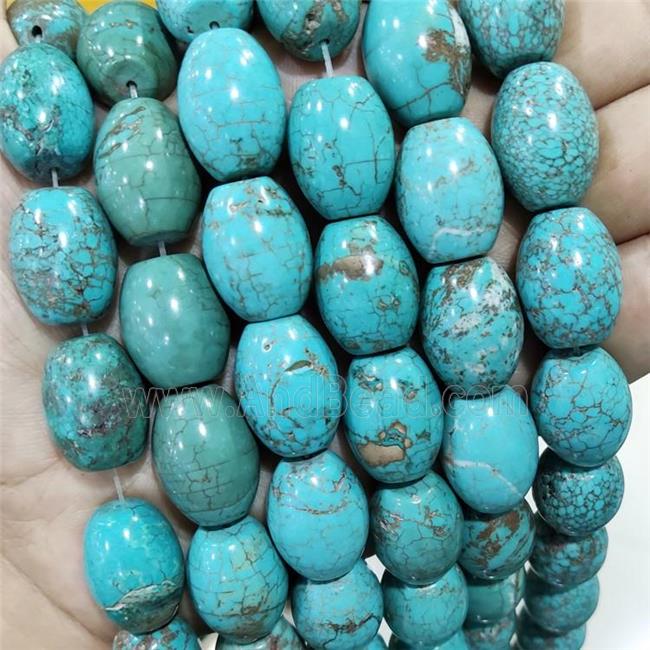 Blue Magnesite Turquoise Barrel Beads