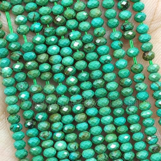 Howlite Turquoise Beads Green Dye Faceted Rondelle