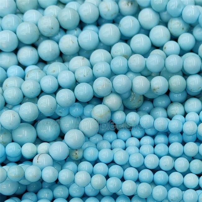 Howlite Turquoise Beads Blue Dye Smooth Round