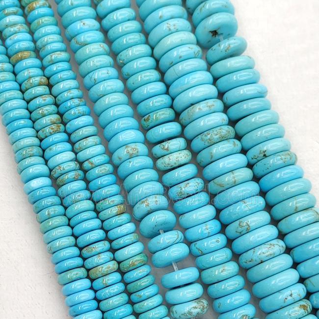 Howlite Turquoise Heishi Spacer Beads Blue Dye