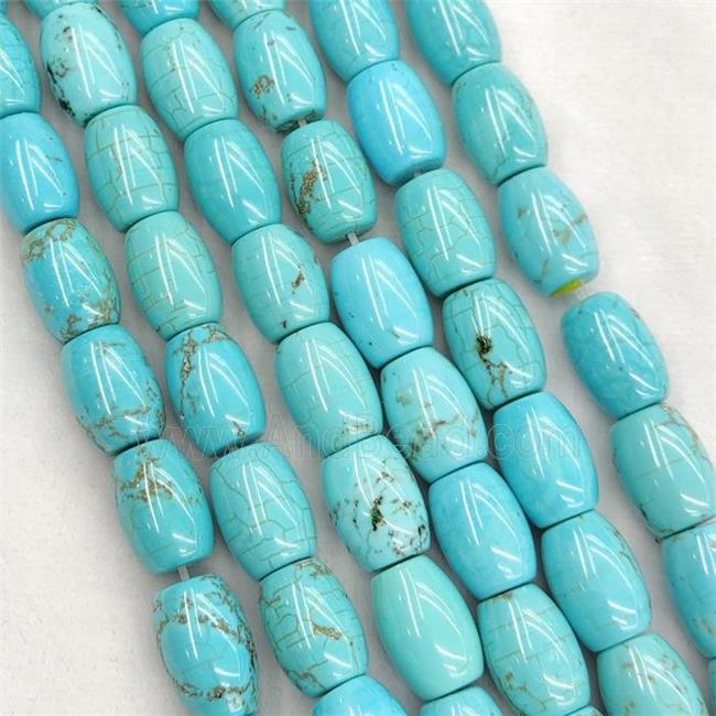 Howlite Turquoise Barrel Beads Teal Dye