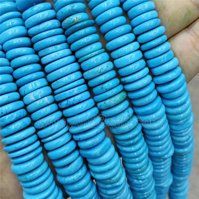 Natural Howlite Turquoise Heishi Spacer Beads Blue Dye