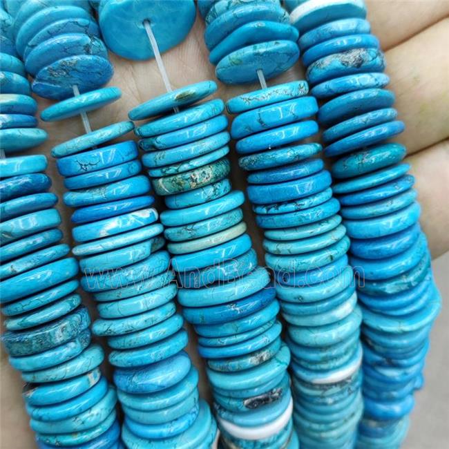 Natural Howlite Turquoise Heishi Spacer Beads Blue Dye