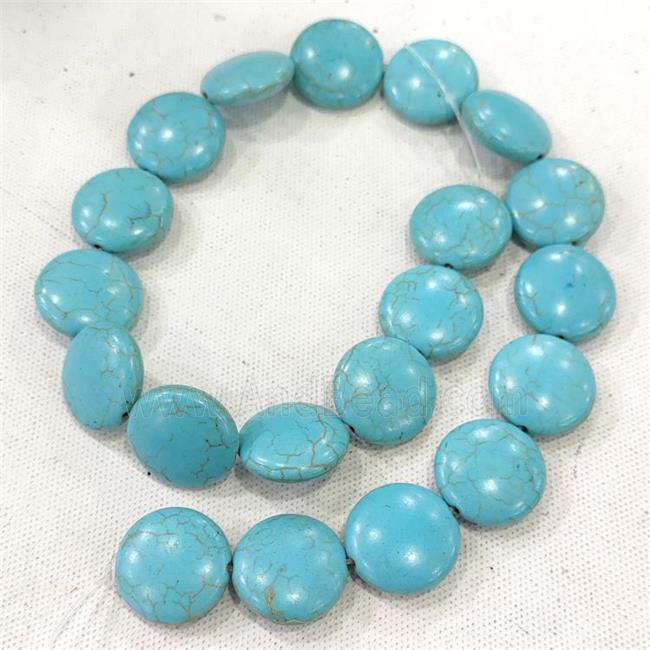 Synthetic Turquoise Coin Beads Blue Circle