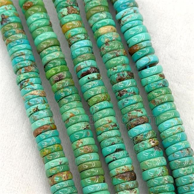 Natural Chinese Hubei Turquoise Heishi Beads Green