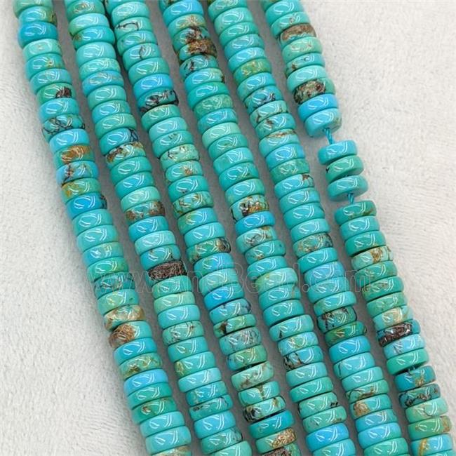 Natural Chinese Hubei Turquoise Heishi Beads Blue