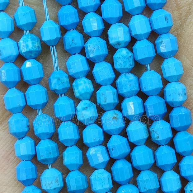 Natural Howlite Turquoise Beads Prism Blue Dye