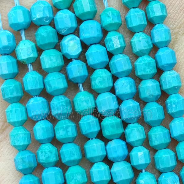 Natural Howlite Turquoise Beads Prism Teal Dye