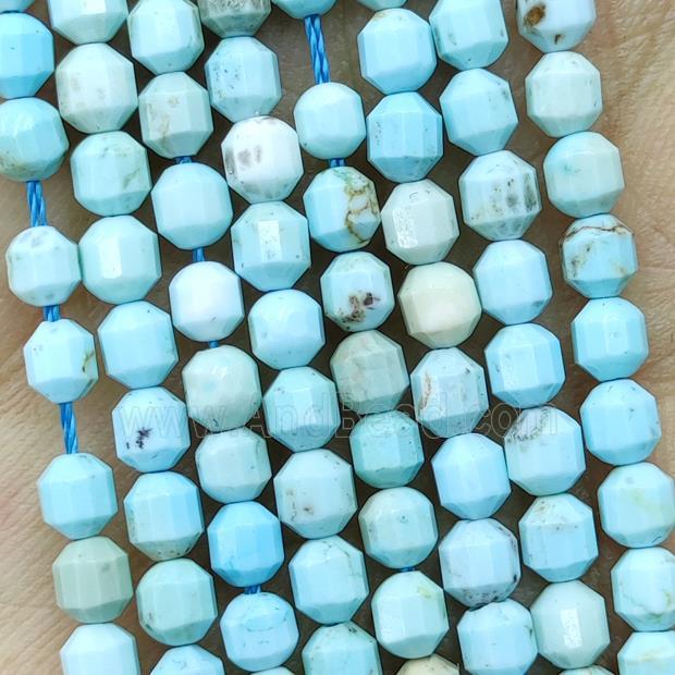 Natural Howlite Turquoise Beads Prism Blue Dye