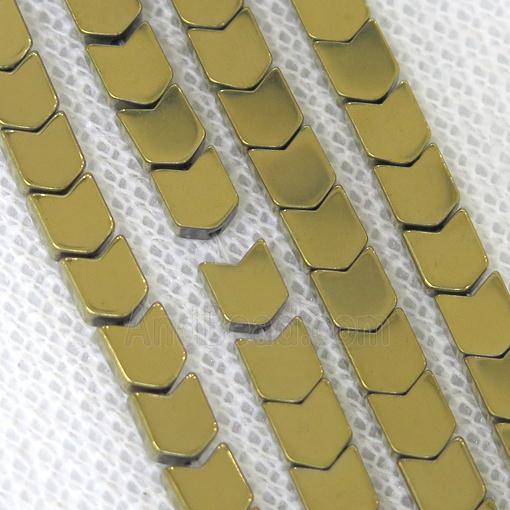 Hematite beads, gold plated