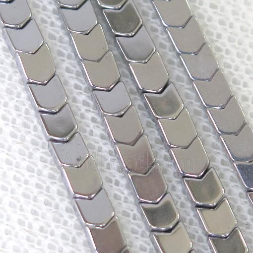 Hematite beads, platinum plated