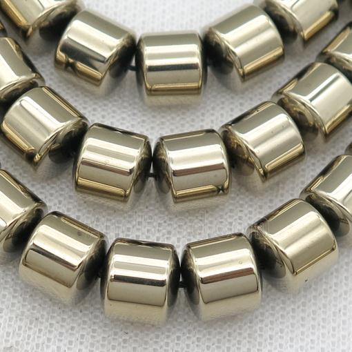 Hematite tube beads, pyrite color