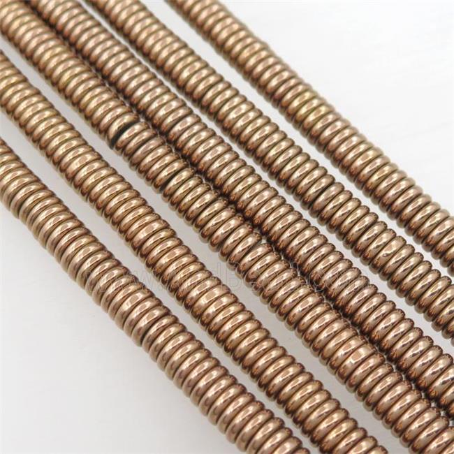 Hematite heishi beads, brown