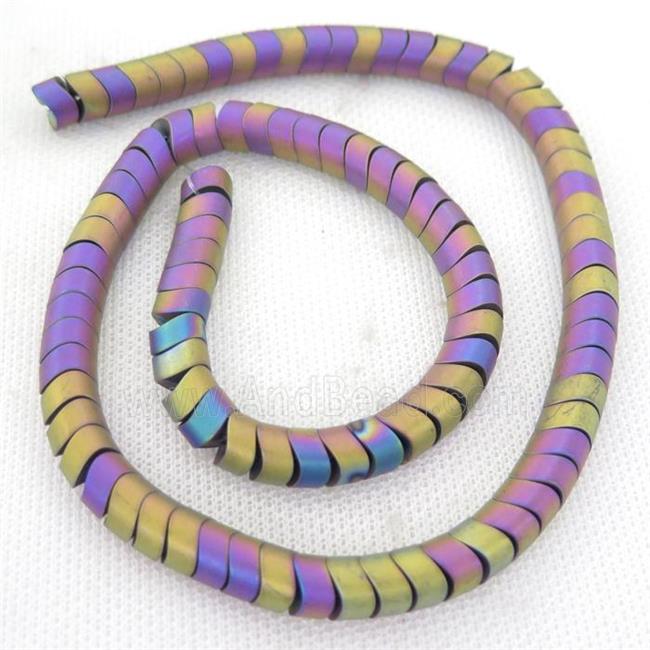 rainbow Hematite wave Beads, snakeskin, matte