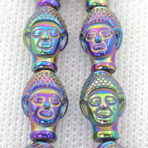 rainbow Hematite buddha Beads